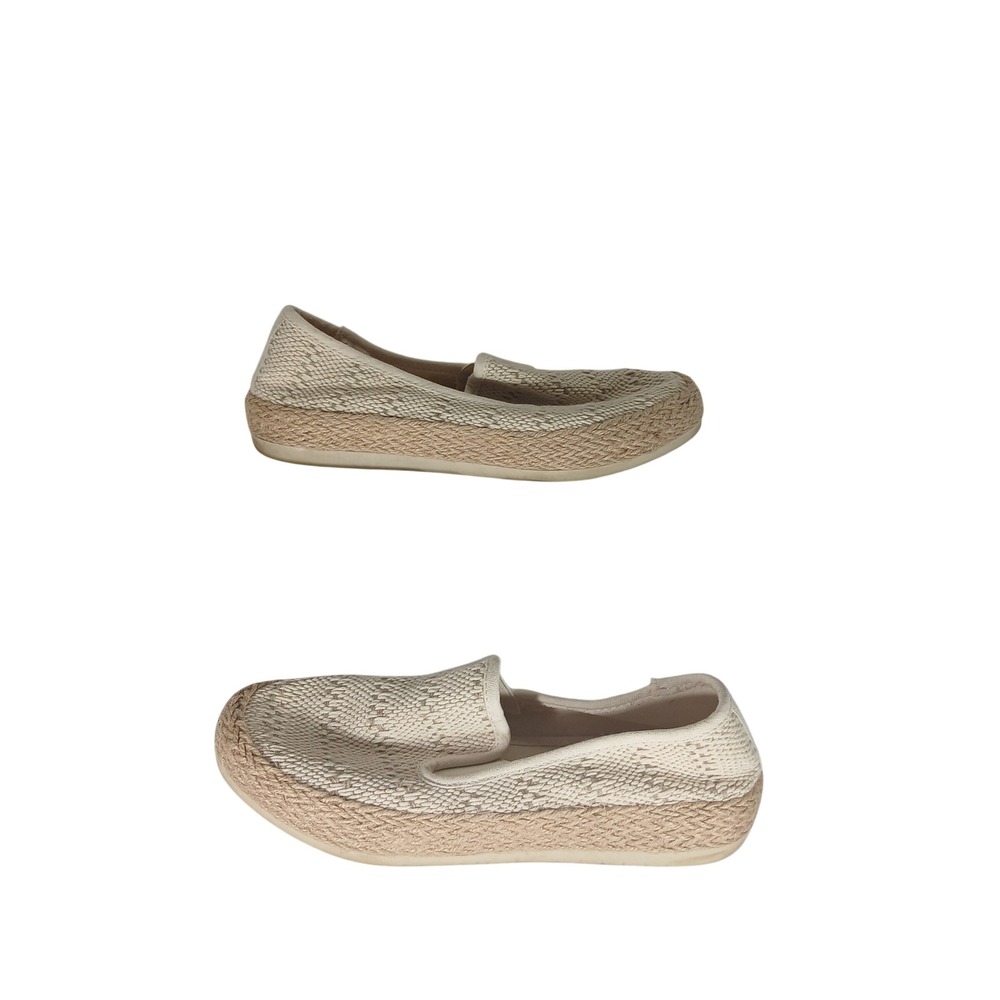 Esprit Nadine Espadrille Flats 6M Cream Woven Coastal Boho Summer Slip On